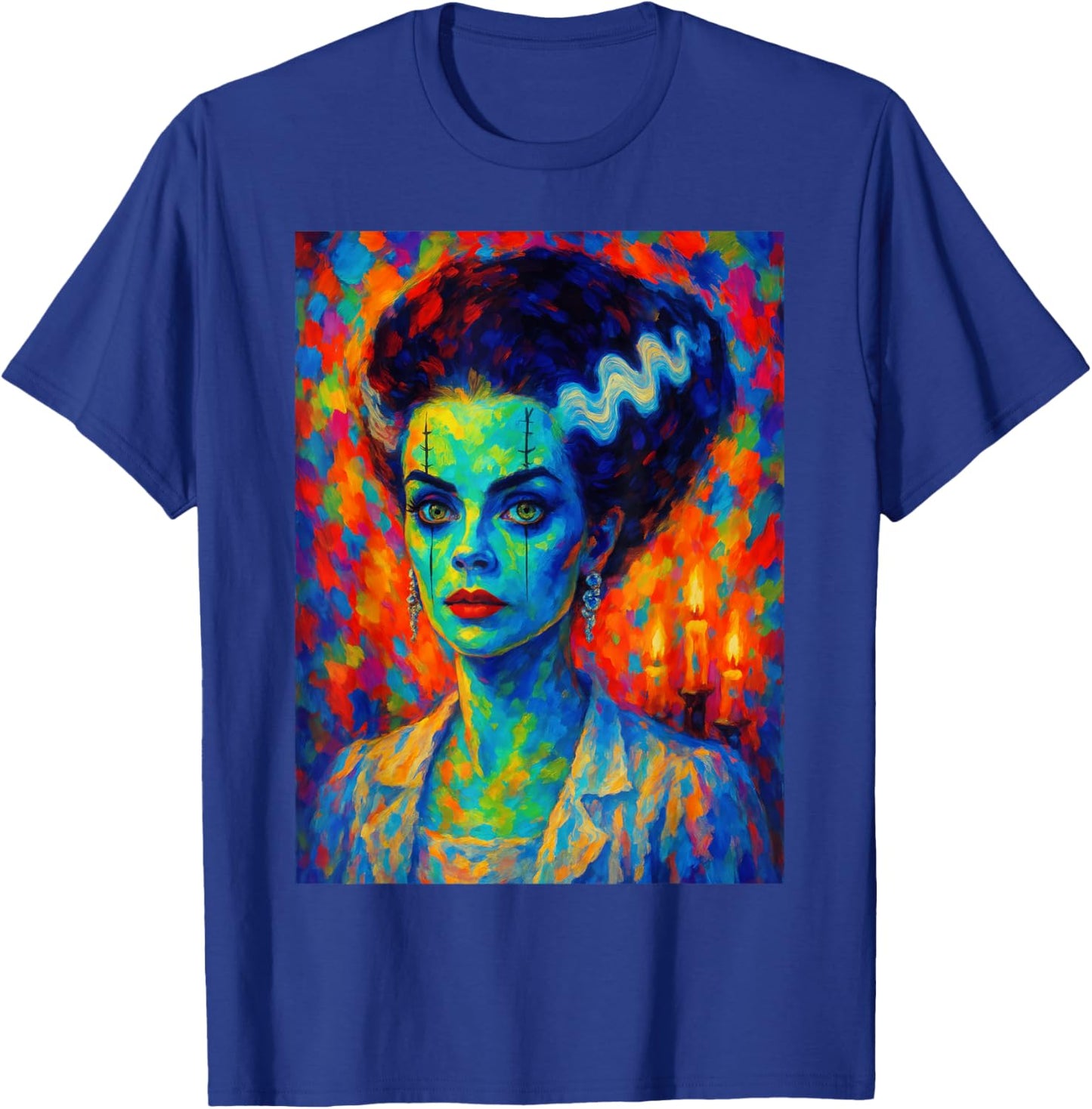 Frankenstein Monster and Bride Halloween Matching Couple T-Shirt - T-Shirt | Royal