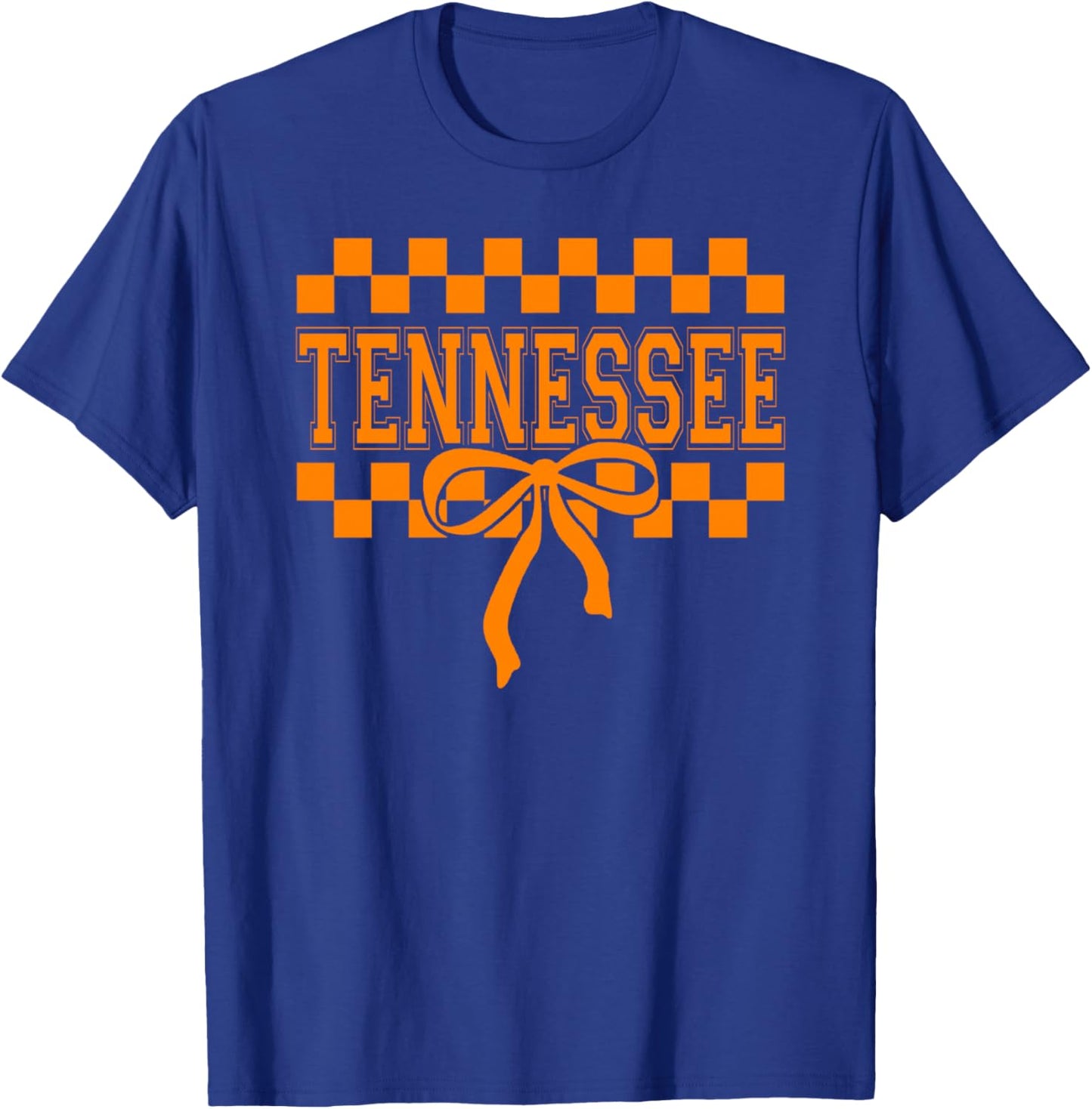 Tennessee Coquette Bow Checkered Design Women Kids T-Shirt - T-Shirt | Royal