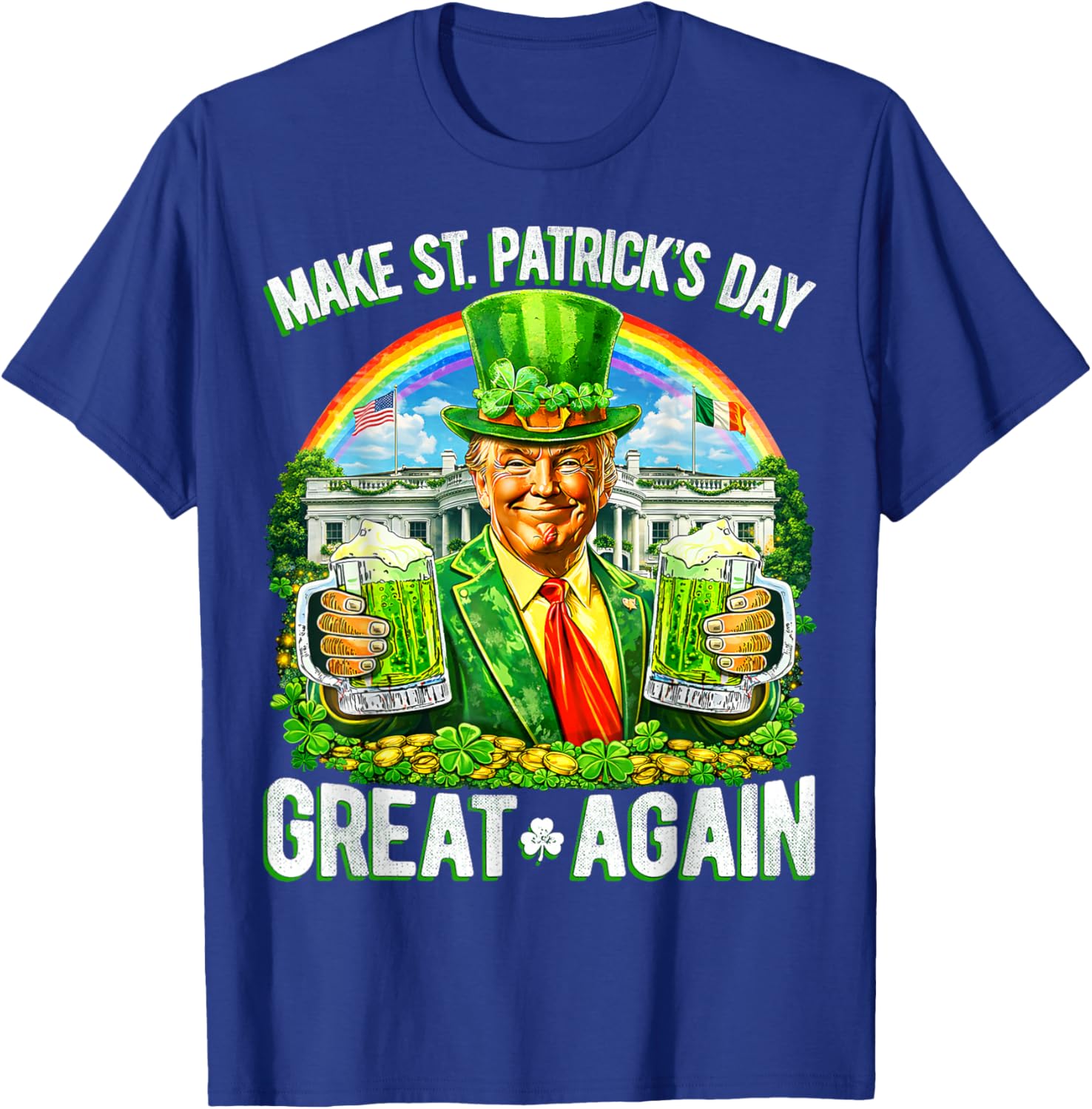 Trump St Patrick's Day Shamrock Women T-Shirt - T-Shirt | Royal