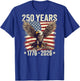 250 Anniversary USA Eagle American Flag (Design ON Back) T-Shirt - T-Shirt | Royal