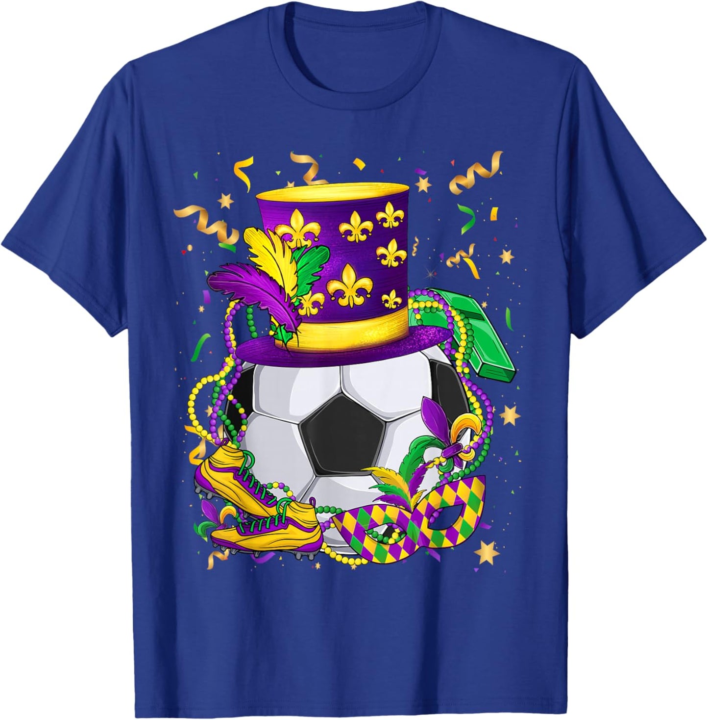 Mardi Gras Soccer Lovers Fat Tuesday NOLA Parade Boys Men T-Shirt - T-Shirt | Royal
