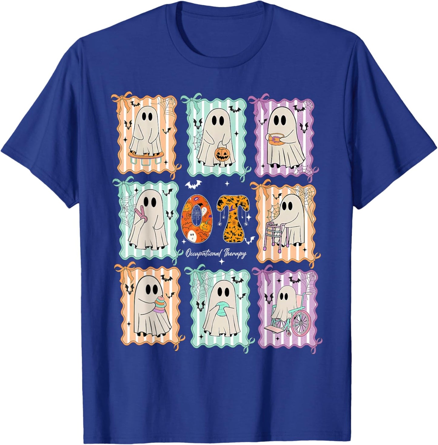 OT Occupational Therapy Therapist Halloween Spooky OTA Ghost T-Shirt - T-Shirt | Royal