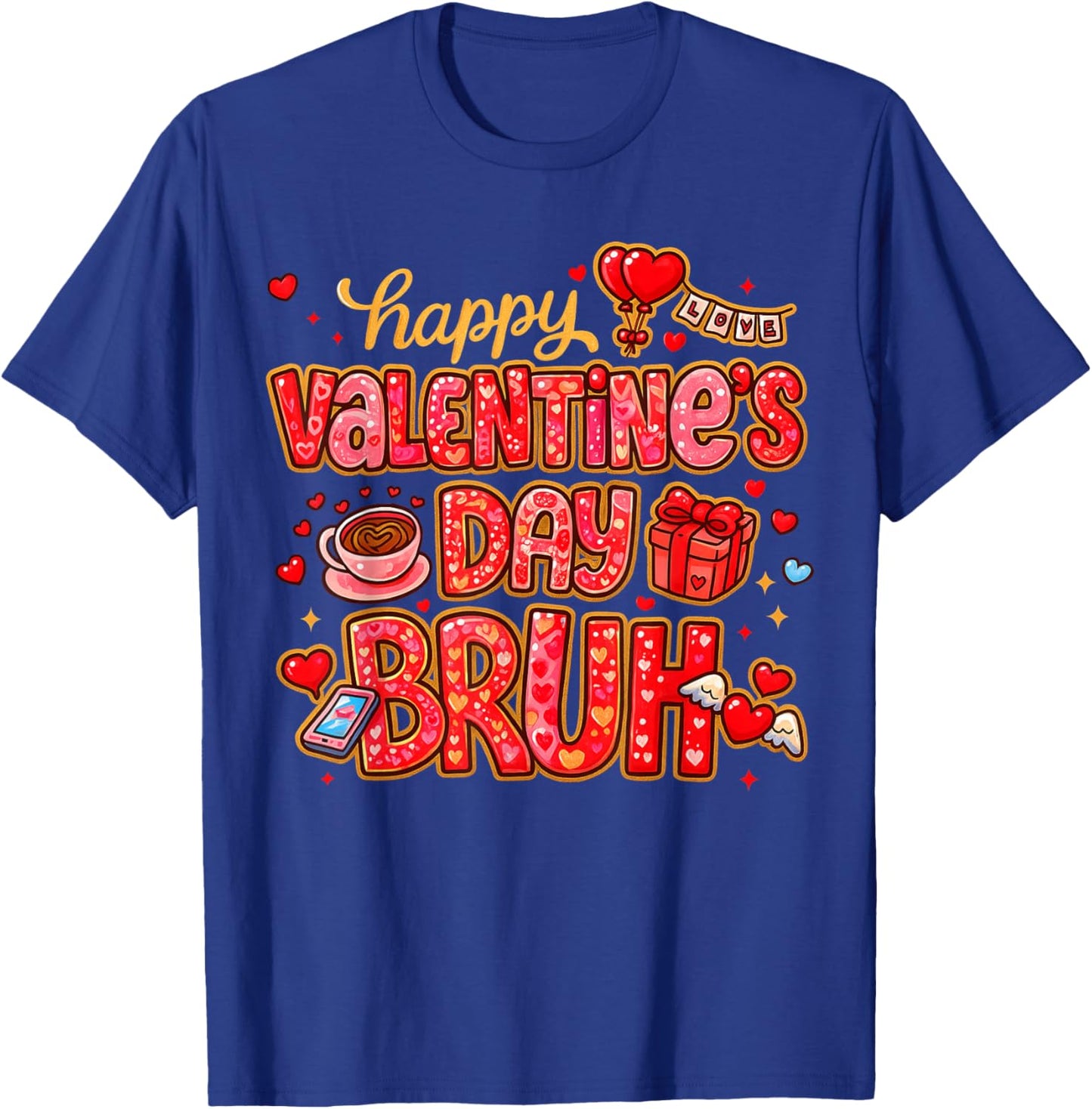 Funny Valentine Bruh Boys Girls Preppy XOXO Be Mine T-Shirt - T-Shirt | Royal