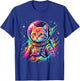 Space Cat Astronaut Suit, Galaxy Animal Graphic T-Shirt - T-Shirt | Royal