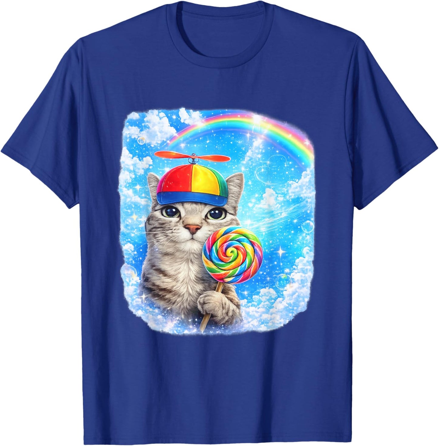 Funny Cat Dreamcore | Funny Silly Kitten Brainrot Meme T-Shirt - T-Shirt | Royal