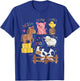 Playful Farm Animals & Sounds Kids Learning Barnyard Art T-Shirt - T-Shirt | Royal