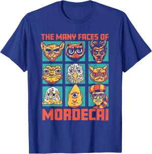 DCC Many Faces of Mordecai Grid Funny Gamer Series Book T-Shirt - T-Shirt | Royal
