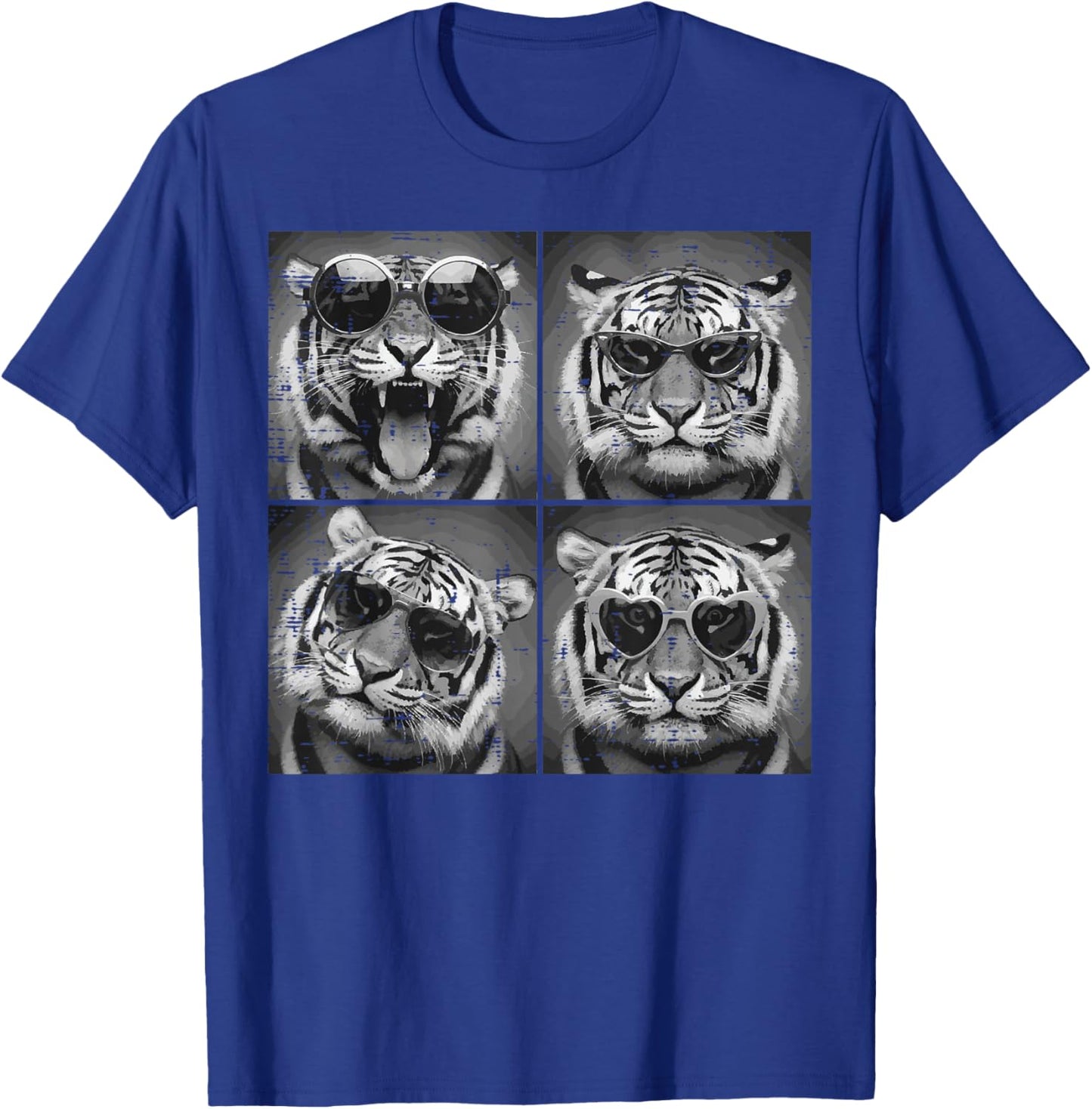 Tiger Sunglasses Selfie Men Women Kids Boys Girls Youth Teen T-Shirt - T-Shirt | Royal