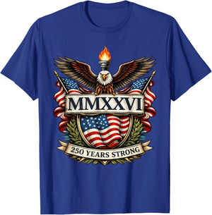 Flag Vintage 250 Years American 1776 2026 250th USA Birthday T-Shirt - T-Shirt | Royal