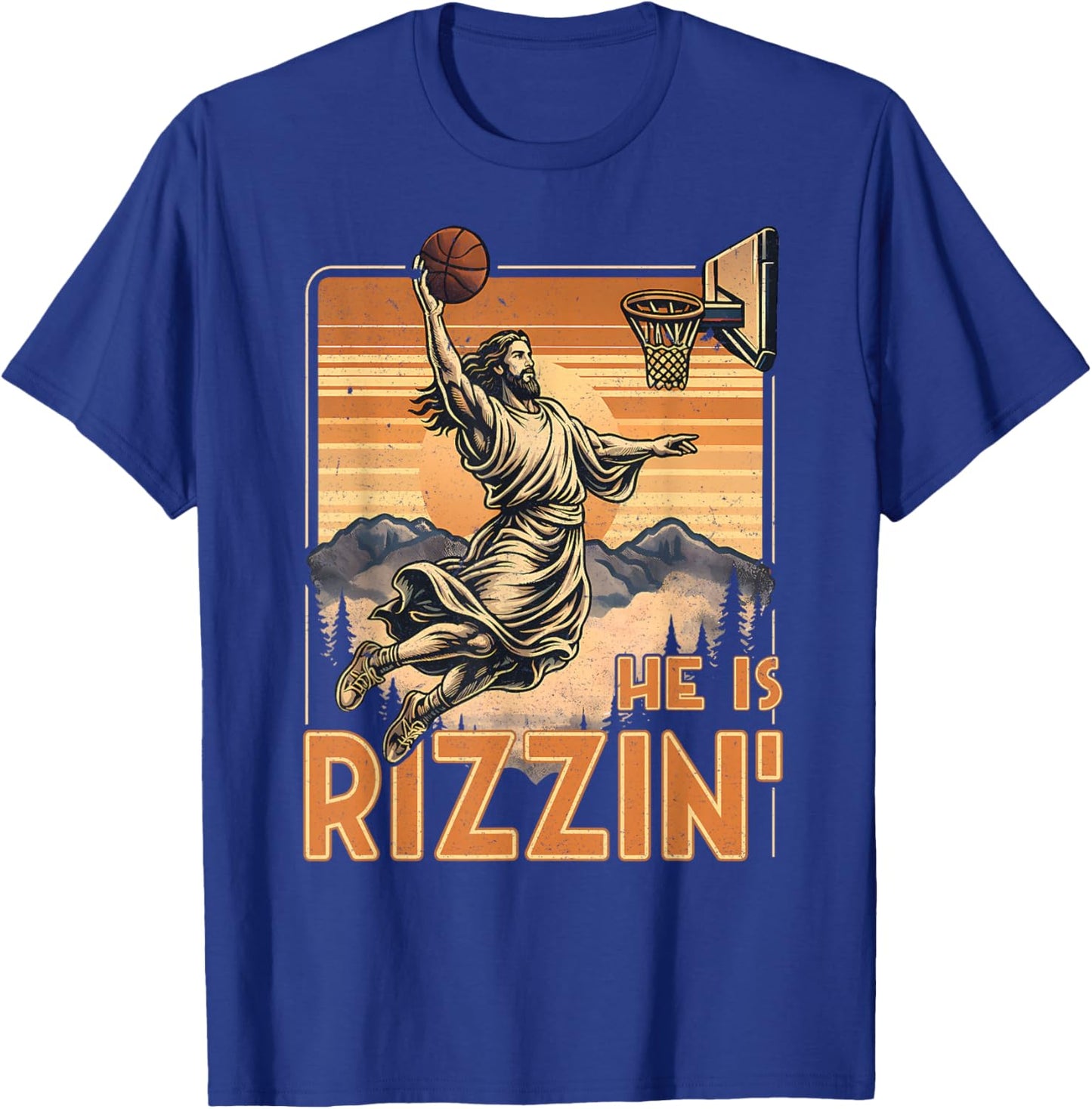 He is Rizzin Christian Religious Boys Kids Men Teens Easter T-Shirt - T-Shirt | Royal
