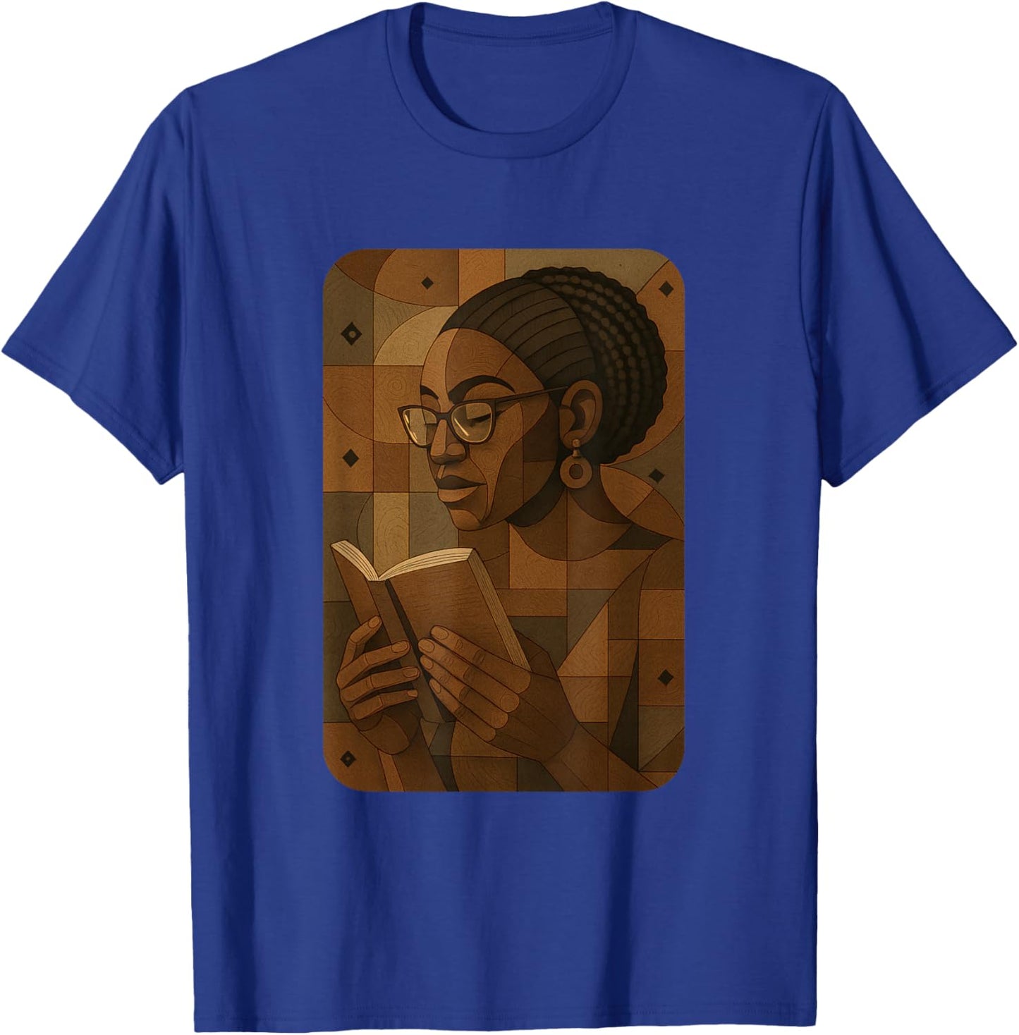 Geometric Black History Educated Women Teacher Book Melanin T-Shirt - T-Shirt | Royal