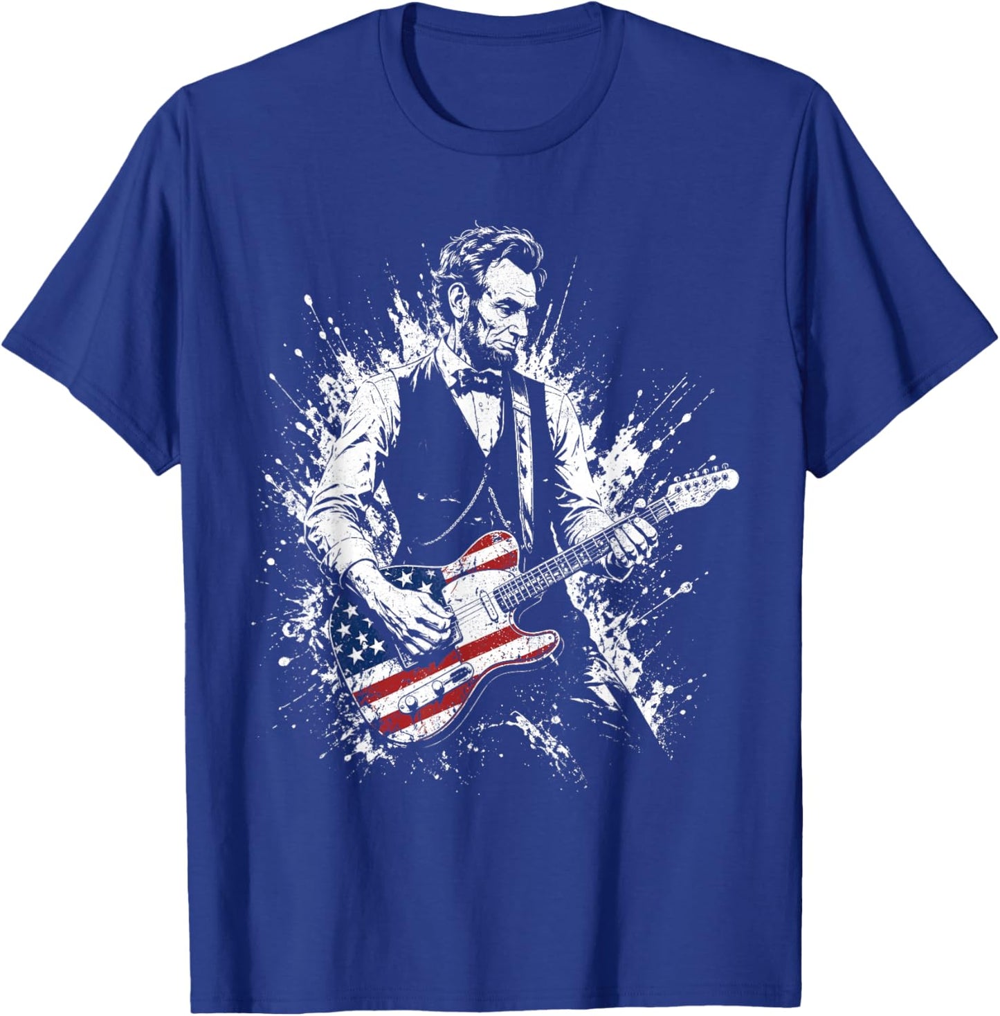 Retro Vintage Abraham Lincoln Abe Lincoln Playing Guitar Men T-Shirt - T-Shirt | Royal