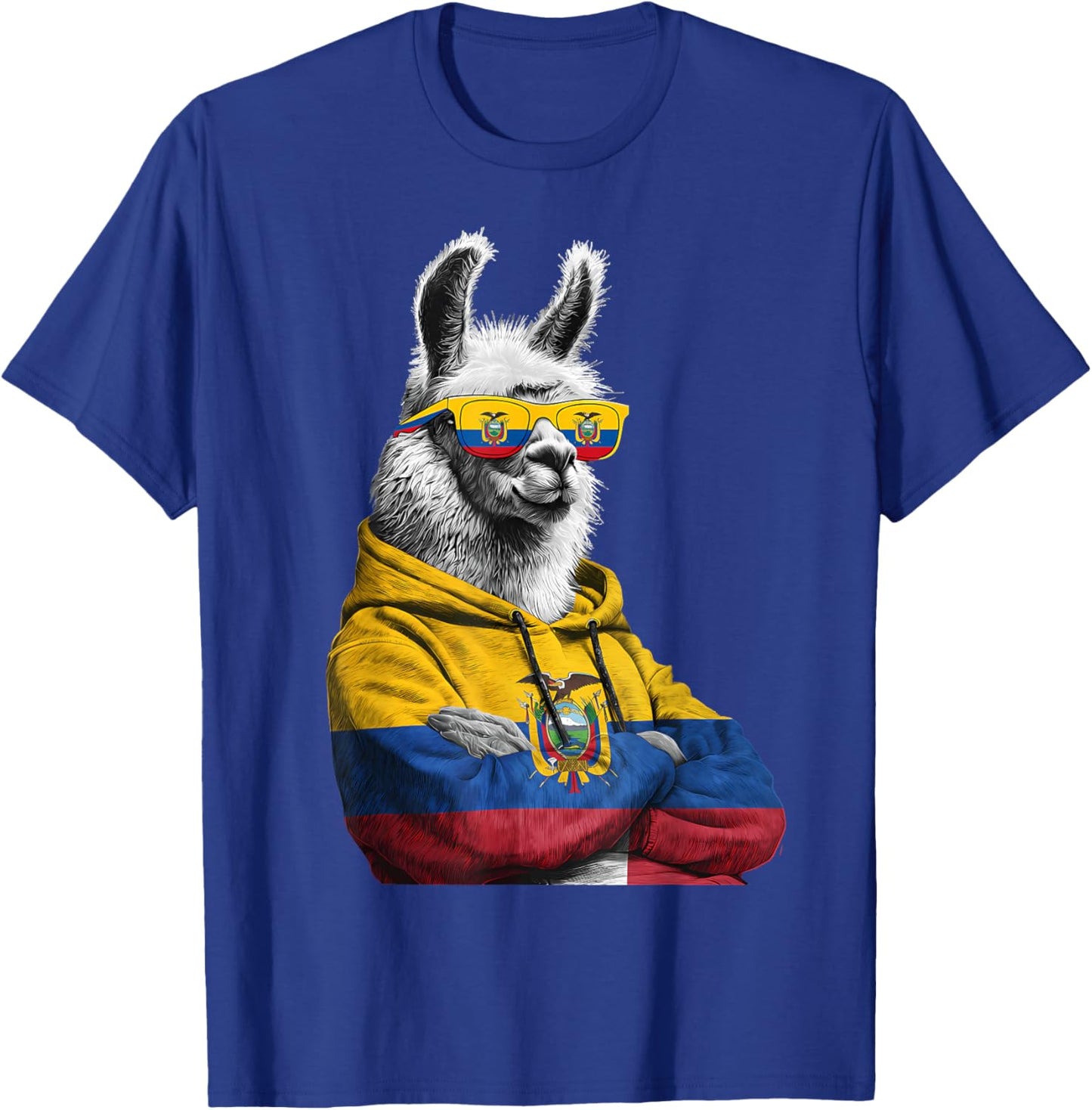 Ecuador Roots Llama Alpaca Ecuadorian Flag T-Shirt - T-Shirt | Royal