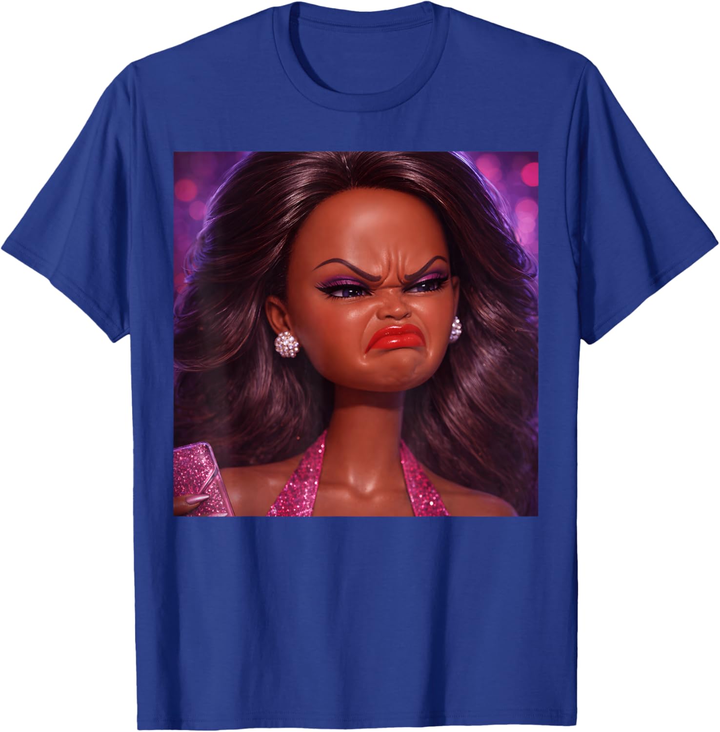 Angry Disgusted Black Doll Face Meme Reaction Meme Funny T-Shirt - T-Shirt | Royal