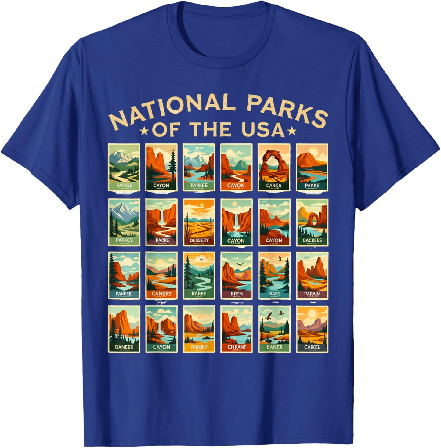 American National Park USA List of National Park Checklist T-Shirt - T-Shirt | Royal