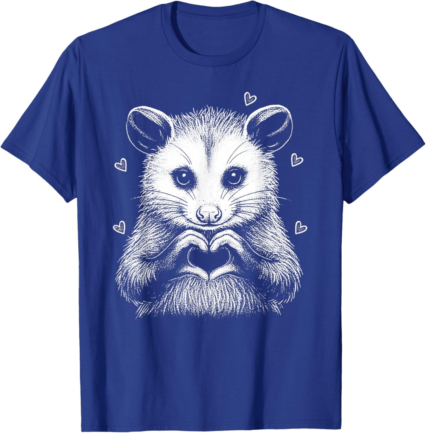 Cute Possum Heart Hands Love Animal Valentine Aesthetic T-Shirt - T-Shirt | Royal