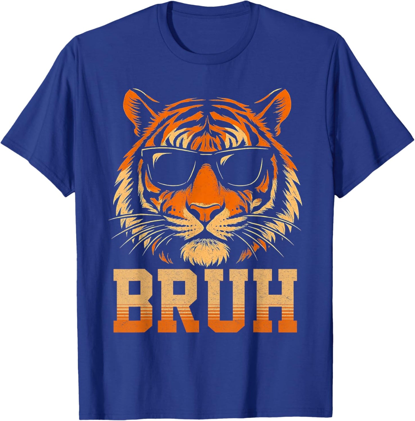 Bruh Tiger Meme Graphic Kids Funny Animal Lovers T-Shirt - T-Shirt | Royal