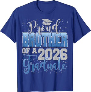 Proud Brother of a Class of 2026 Graduate Senior Graduation T-Shirt - T-Shirt | Royal