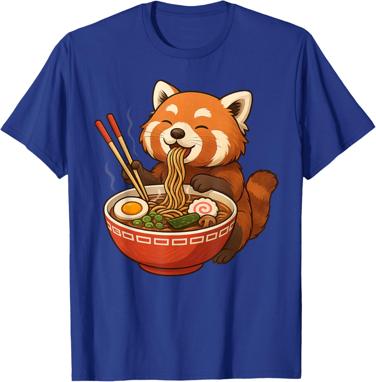 Red Panda Ramen Lover Anime Noodle Japanese Kawaii Food T-Shirt - T-Shirt | Royal
