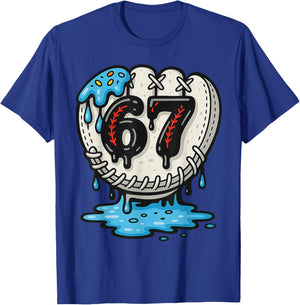 67 Ice Cream Drip Funny Six Seven Baseball T-Shirt - T-Shirt | Royal