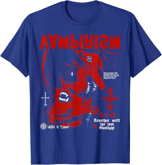 Creepy Manga Horror Anime Alt Gothic Emo Y2K Occult Vampire T-Shirt - T-Shirt | Royal