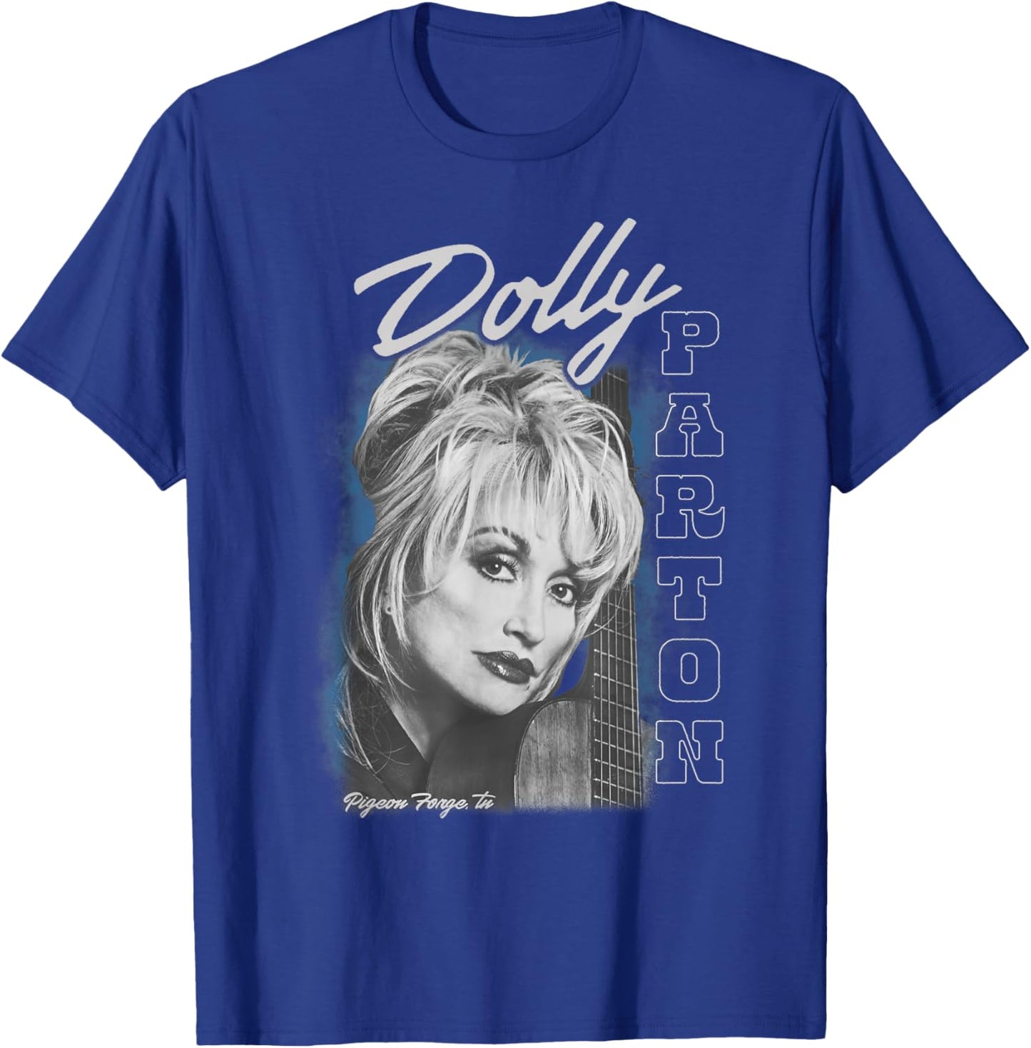 Dolly Parton Pigeon Forge TN Portrait of Dolly & Her Guitar T-Shirt - T-Shirt | Royal