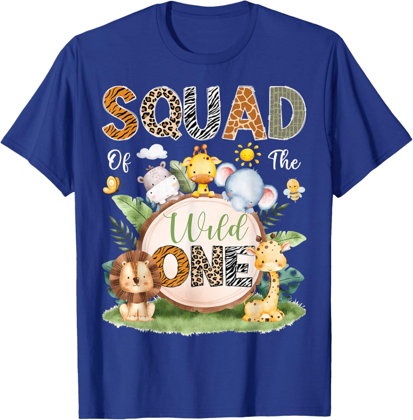 Squad of The Wild One 1st Birthday Boy Jungle Safari T-Shirt - T-Shirt | Royal