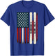 Downhill Ski Team 4th of July USA American Flag Skiing Skier T-Shirt - T-Shirt | Royal