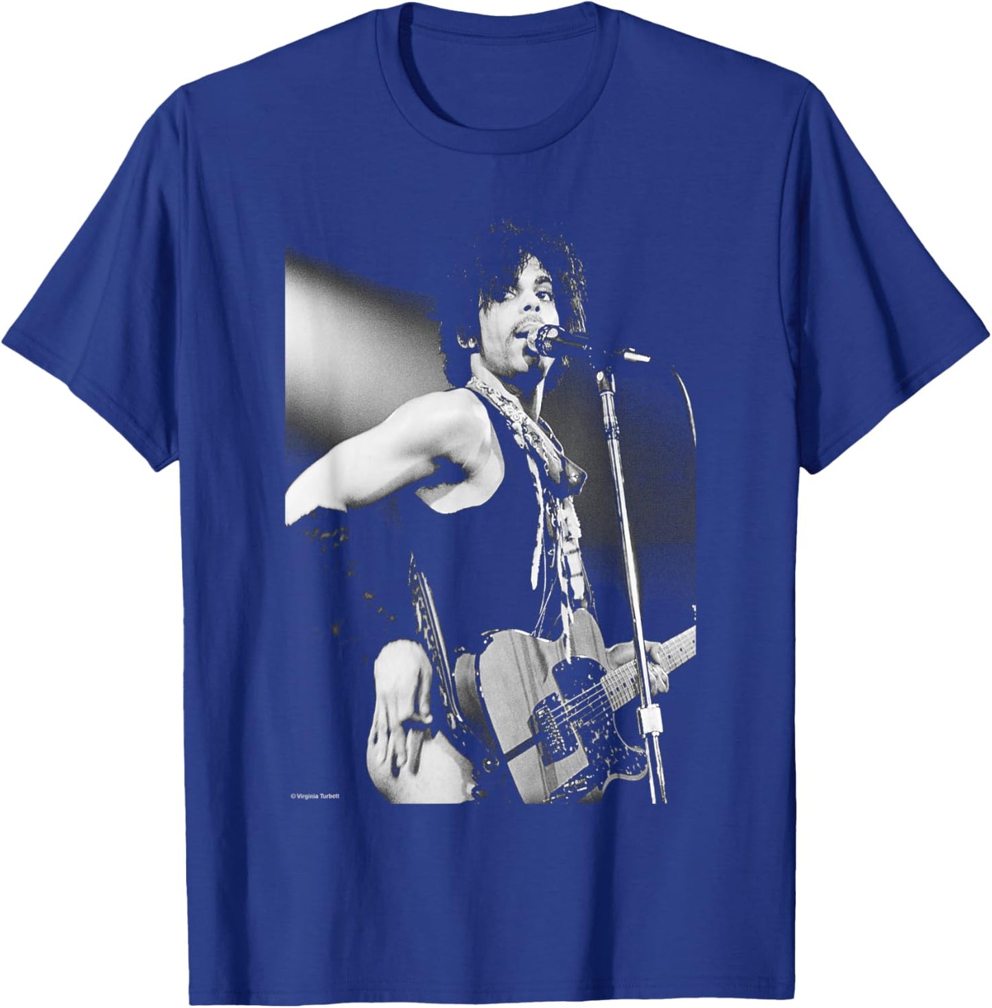 Prince Amsterdam 1981 Purple Rain Guitar by Virginia Turbett T-Shirt - T-Shirt | Royal
