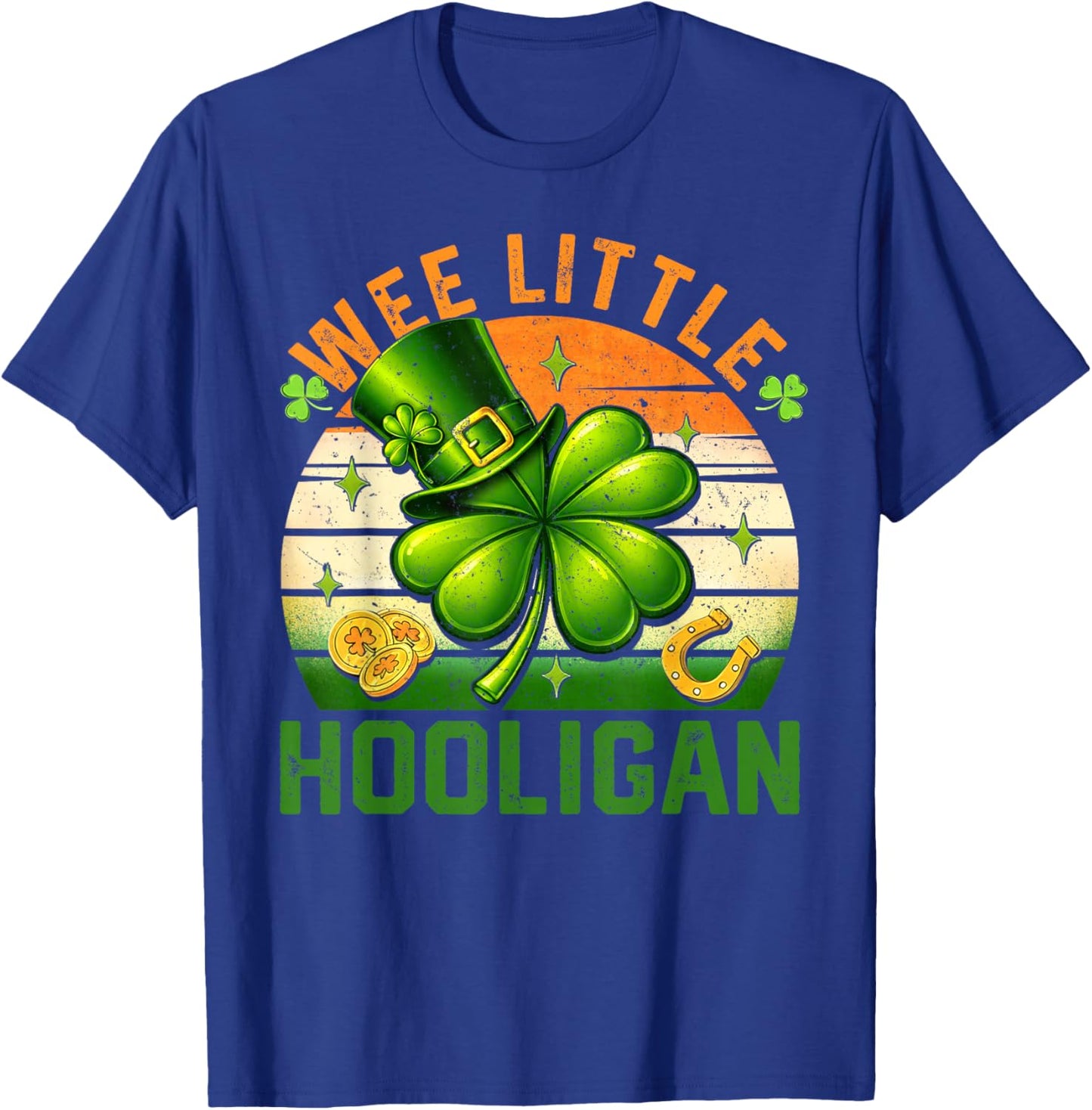 St Patricks Day Wee Little Hooligan Shamrock Funny Kids Teen T-Shirt - T-Shirt | Royal