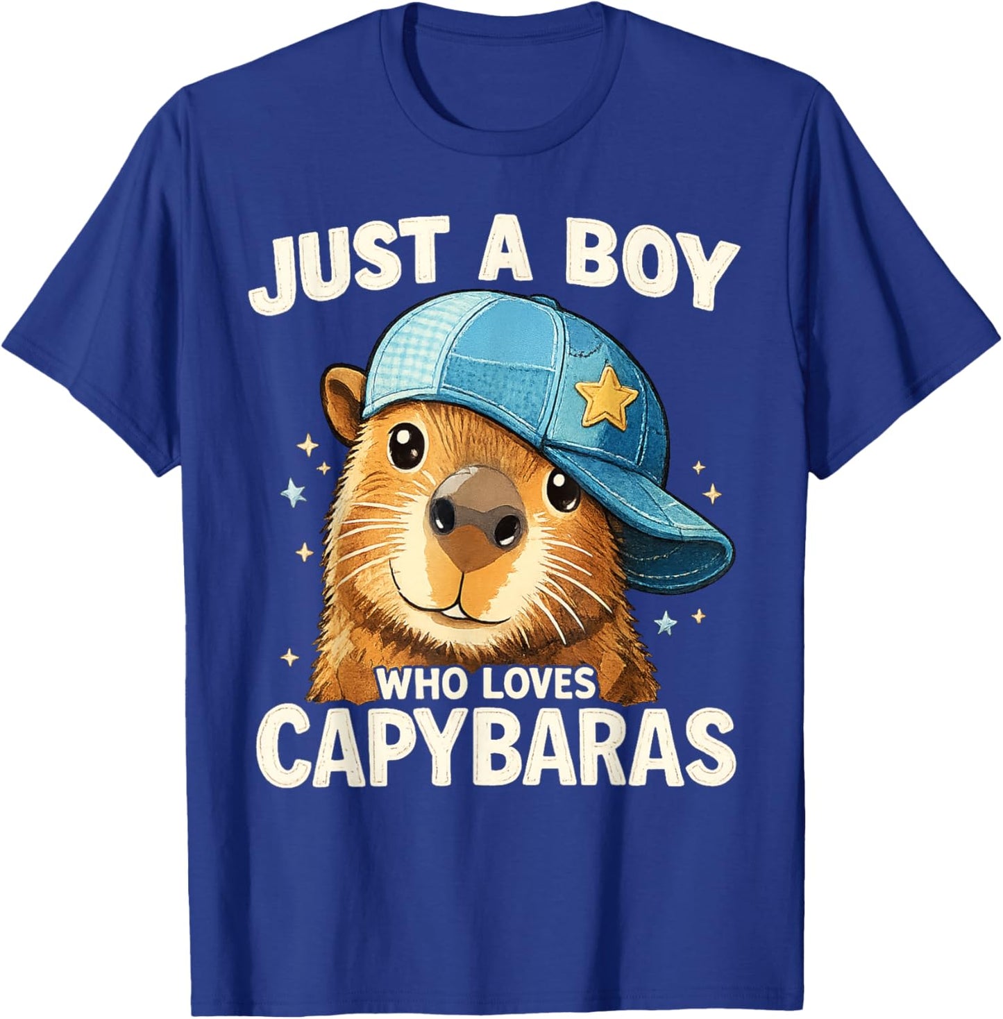 Just A Boy Who Loves Capybaras Funny Capybara Boys T-Shirt - T-Shirt | Royal