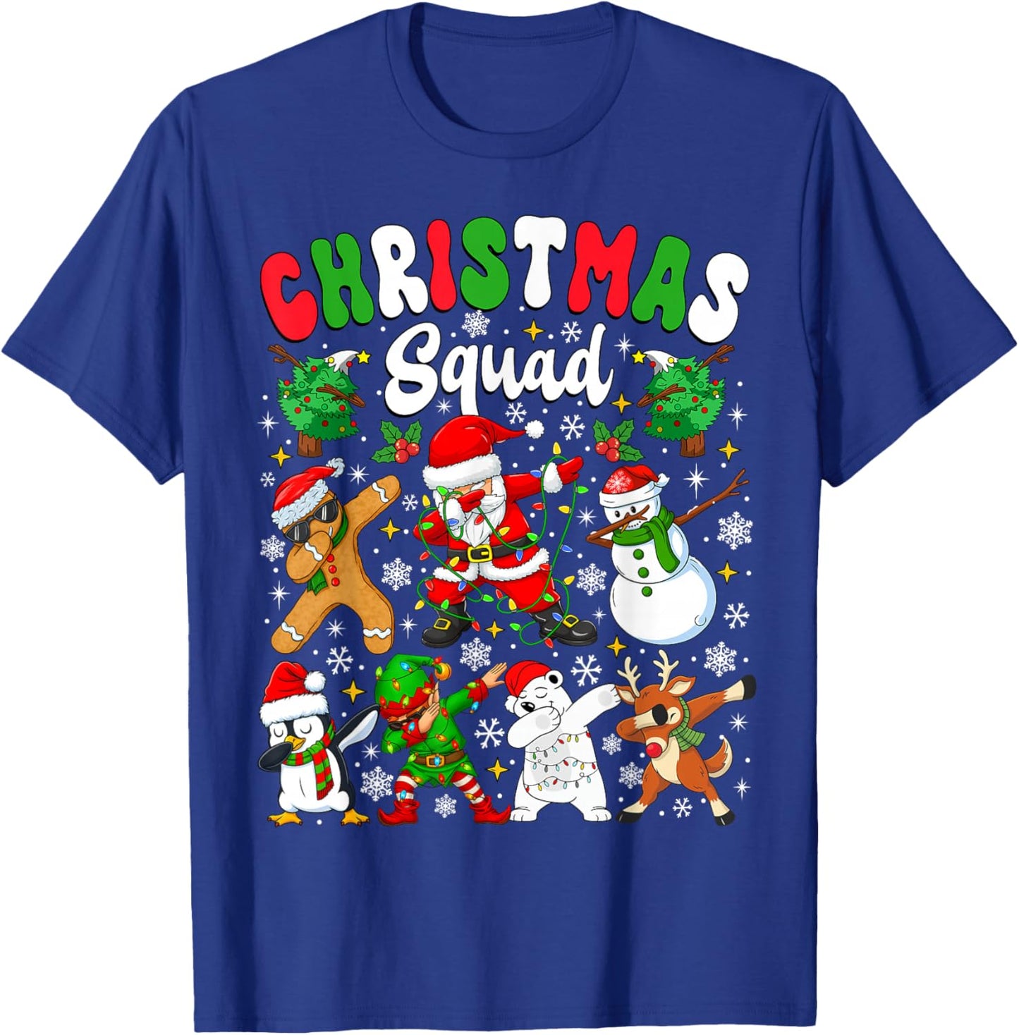 Christmas Squad Santa Dabbing Elf Family Matching Pajamas T-Shirt - T-Shirt | Royal
