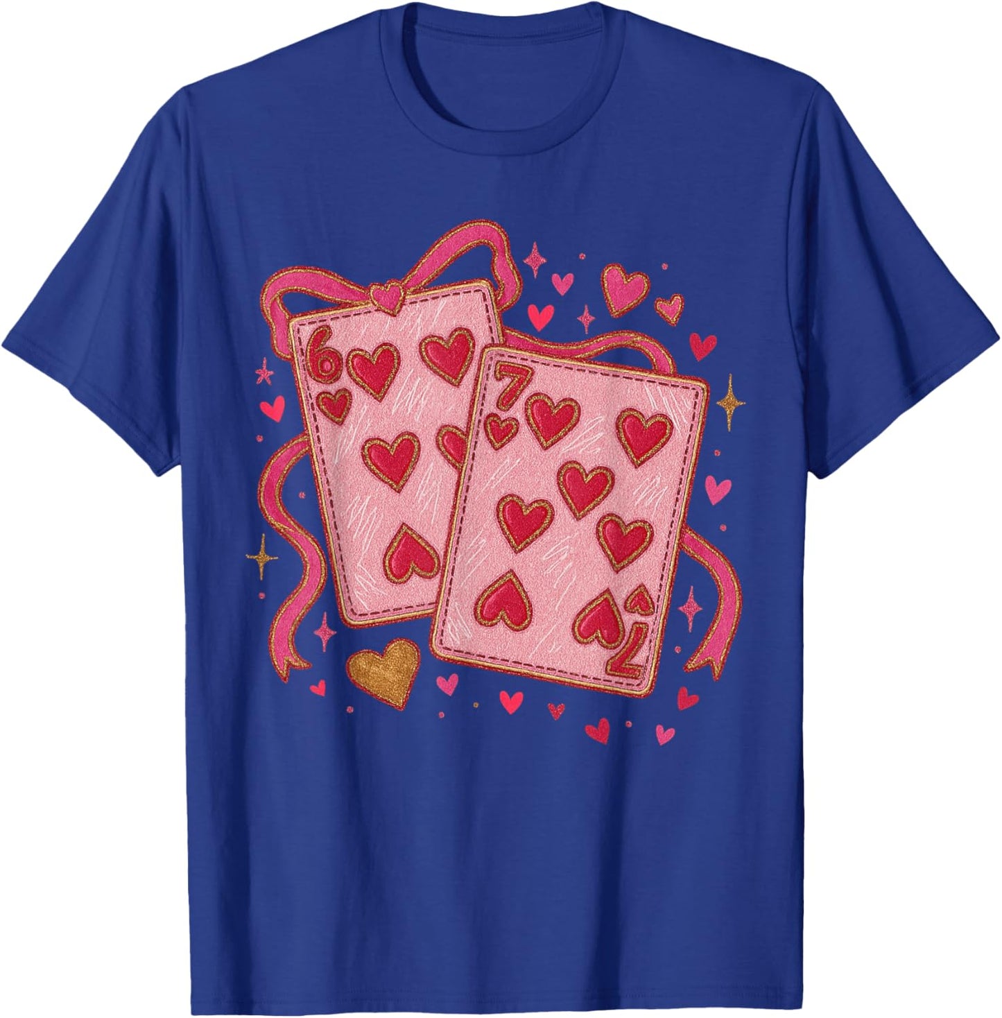 Playing Cards Valentine 6 7 Coquette Six Seven Meme T-Shirt - T-Shirt | Royal