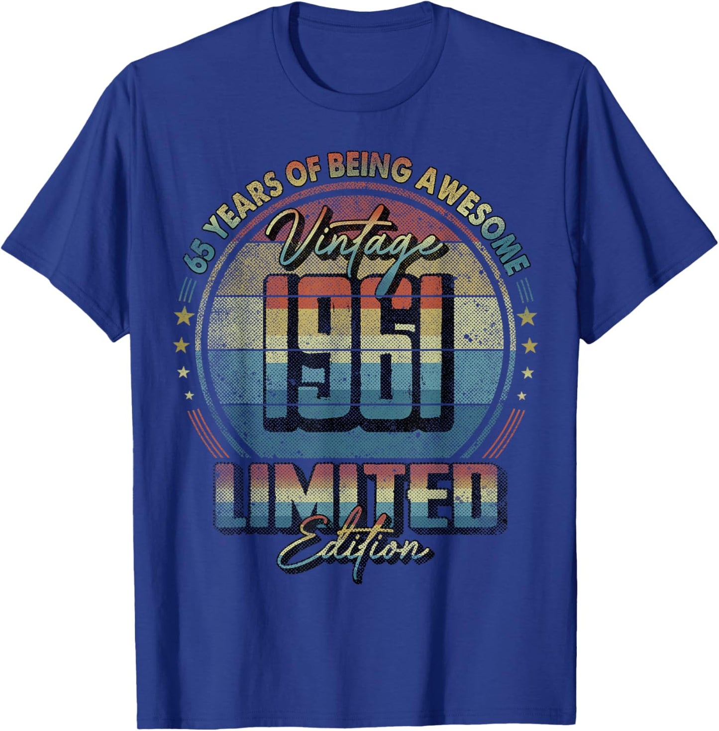 Vintage 1961 Limited Edition Shirt 65 Year Old 65th Birthday T-Shirt - T-Shirt | Royal