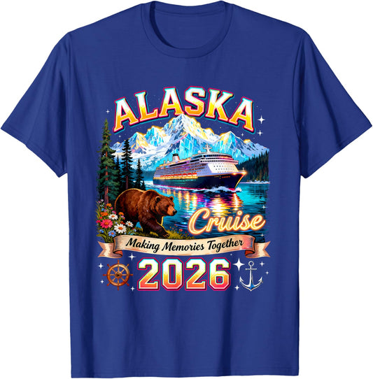 Alaska Cruise 2026 Family Vacation Matching Memories Gift T-Shirt - T-Shirt | Royal