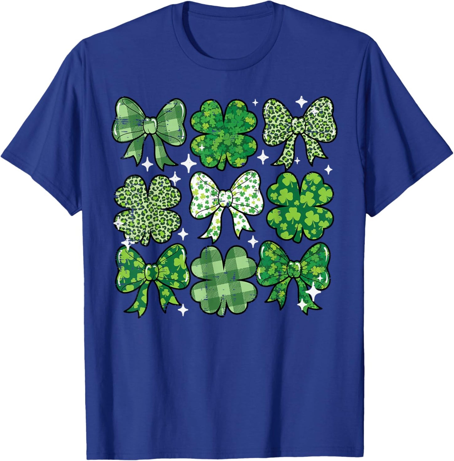 St Patricks Day Bow Coquette Saint Paddys Girls Kids Women T-Shirt - T-Shirt | Royal