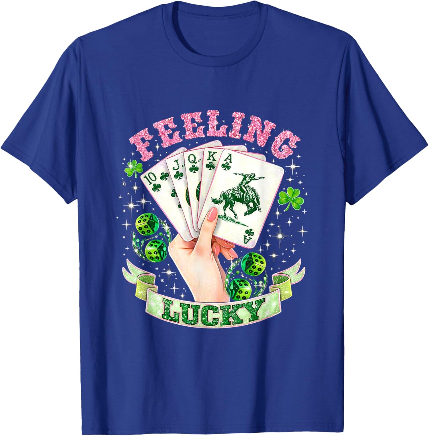 Funny Feeling Lucky Howdy Cowgirl Club Saint Patrick T-Shirt - T-Shirt | Royal
