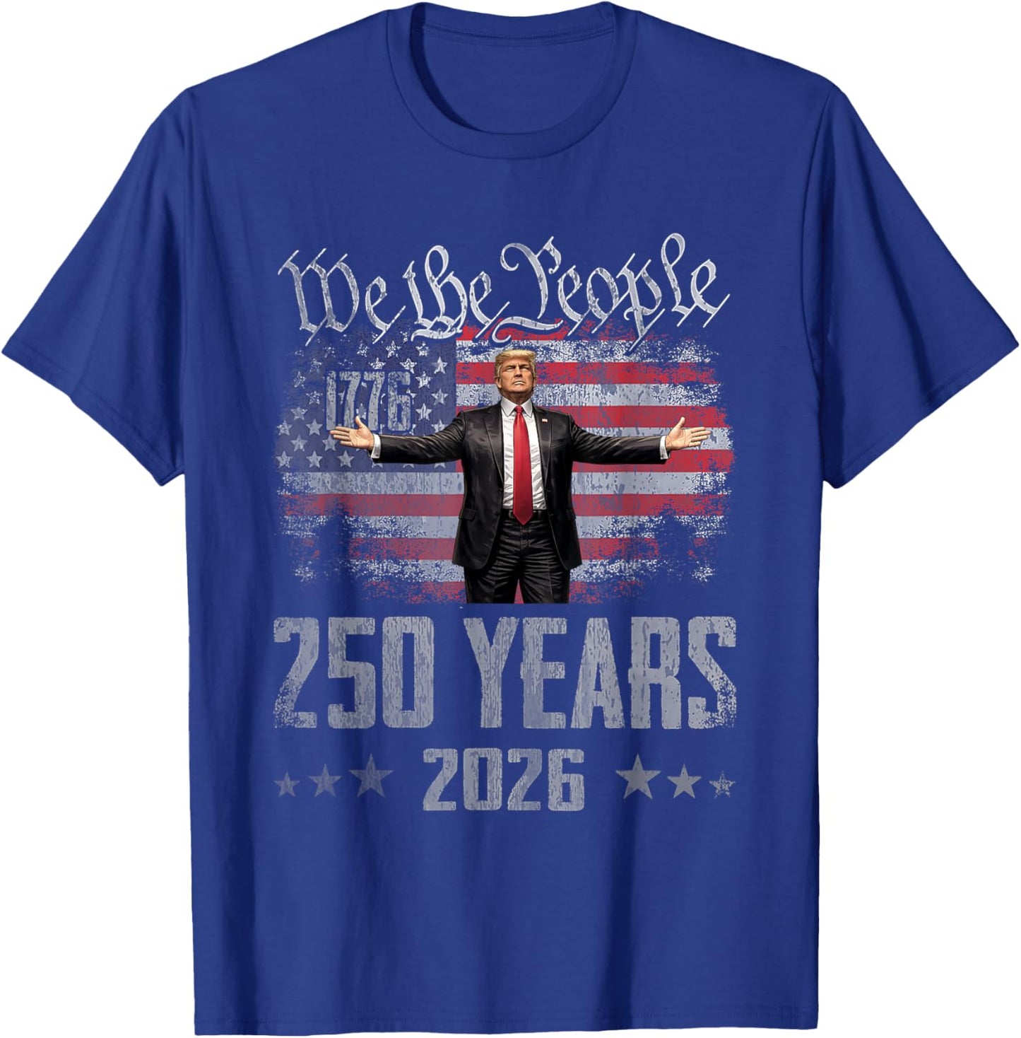 250 Years 1776-2026 250th Vintage Trump American 4th of July T-Shirt - T-Shirt | Royal