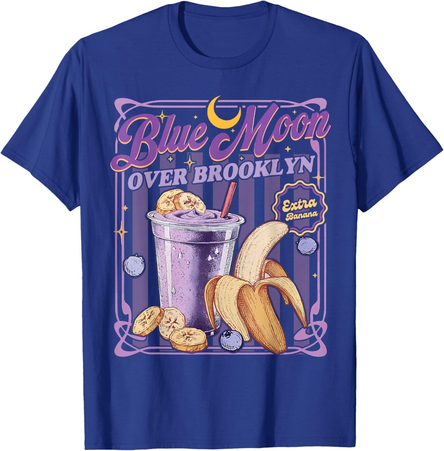Blue Moon Over Brooklyn Extra Banana Lover Retro 80s T-Shirt - T-Shirt | Royal