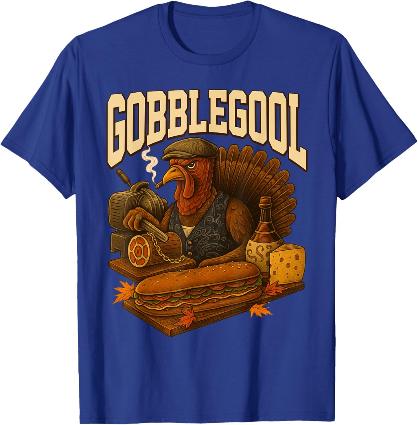 Gobblegool Turkey Gobble Gool Thanksgiving Retro T-Shirt - T-Shirt | Royal