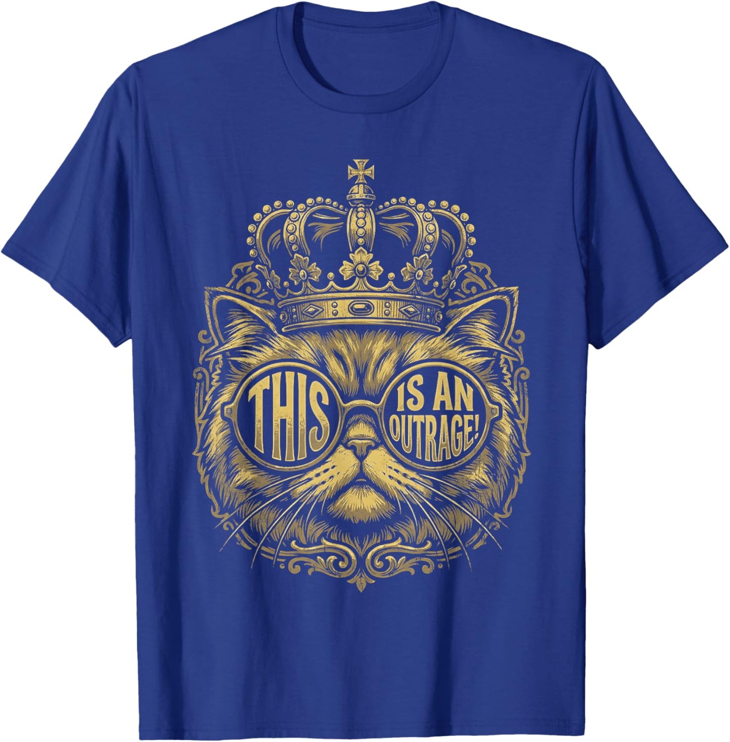 This is an Outrage Funny Princess Cat Donut Gold T-Shirt - T-Shirt | Royal