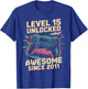 15 Year Old Boy Level 15 Gamer 2011 15th Birthday Party Gift T-Shirt - T-Shirt | Royal