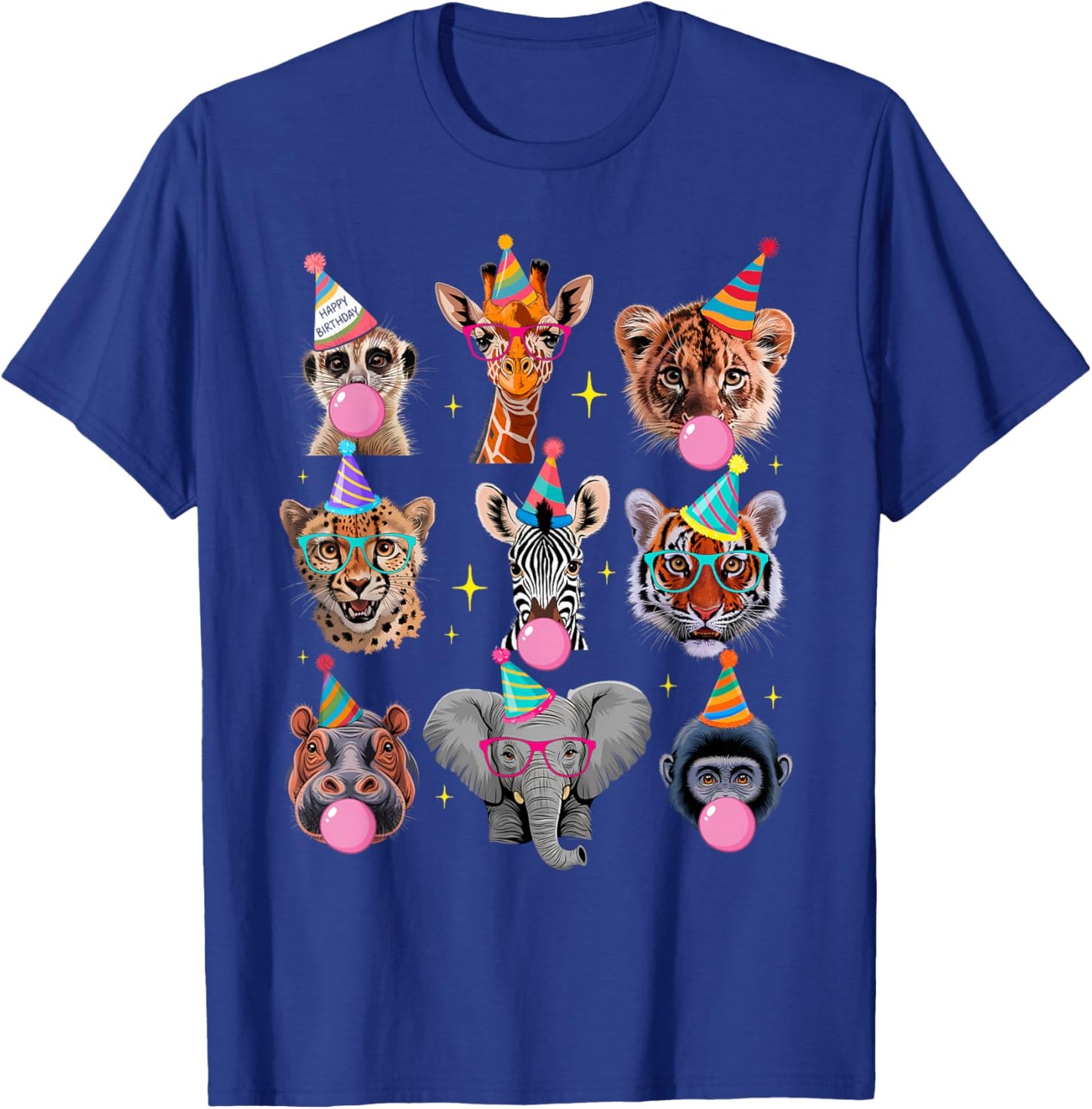 Wildlife Animals Zoo Birthday Party for Girl Boy Kids Family T-Shirt - T-Shirt | Royal