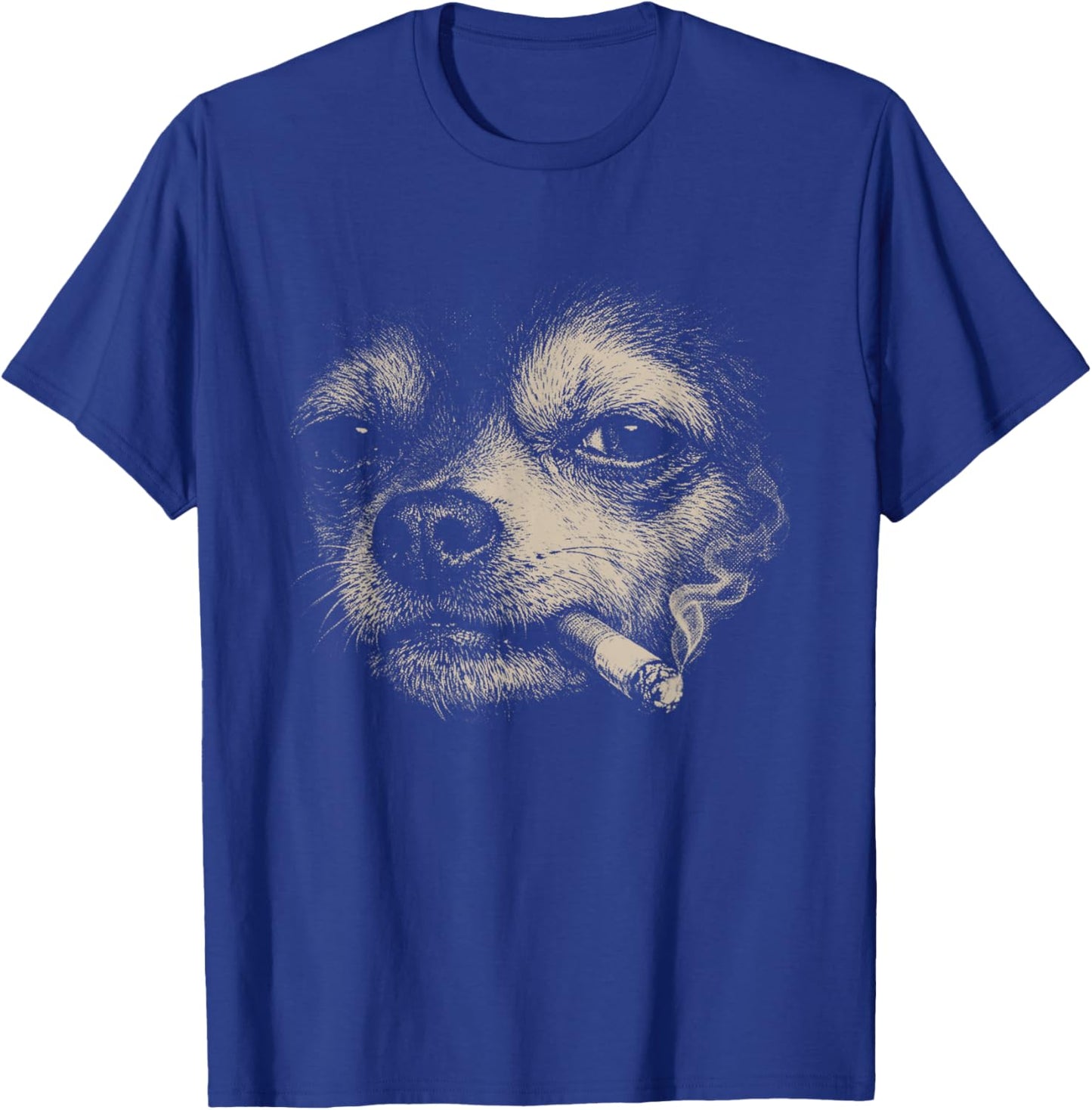 Dog Smoking Cigarette Funny Chihuahua Meme T-Shirt - T-Shirt | Royal
