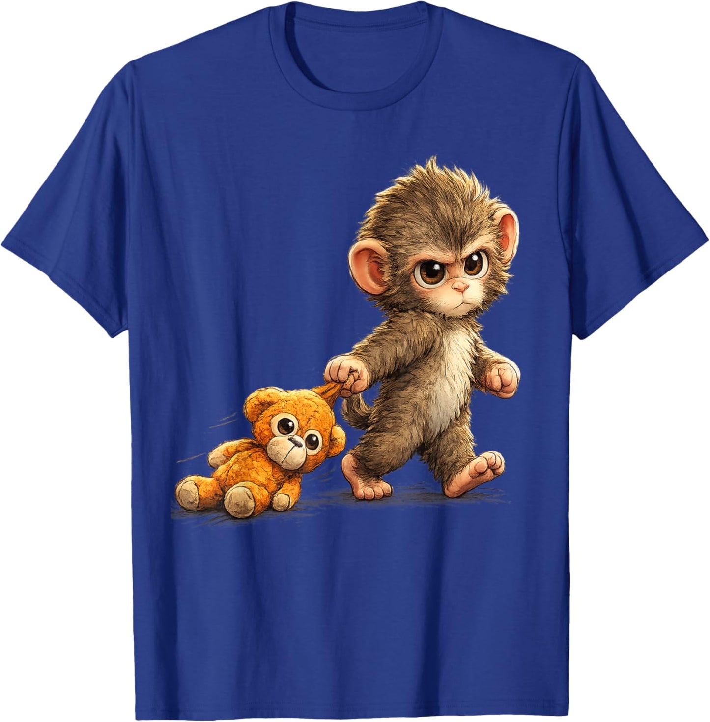 Cute Baby Monkey Punch Viral Zoo Japan Design T-Shirt - T-Shirt | Royal