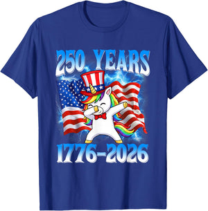 250 Years American 1776 2026 250th Unicorn 4th of July Girls T-Shirt - T-Shirt | Royal