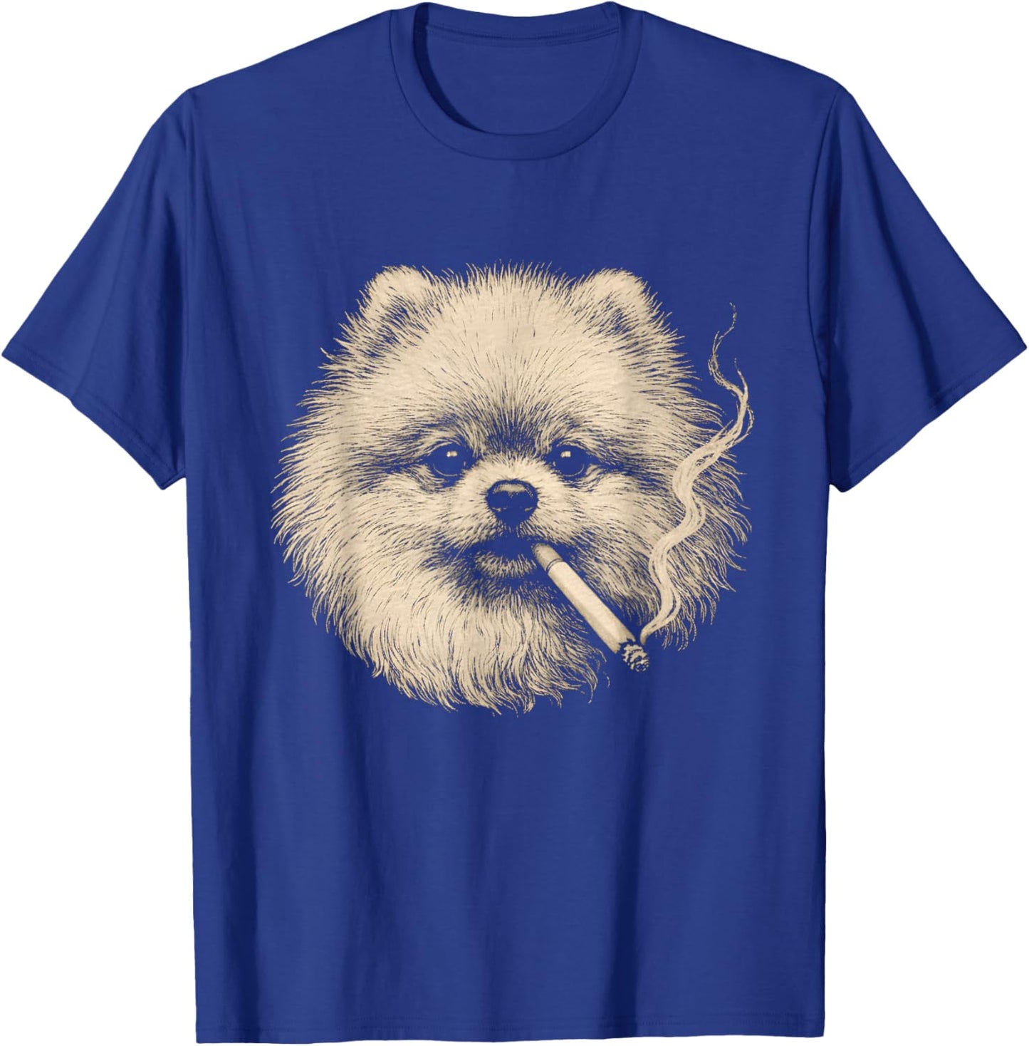Dog Smoking Cigarette Funny Pomeranian Meme T-Shirt - T-Shirt | Royal
