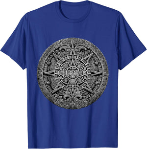 Mayan Calendar Maya Aztec Mexican Sun Stone Ancient Azteca T-Shirt - T-Shirt | Royal