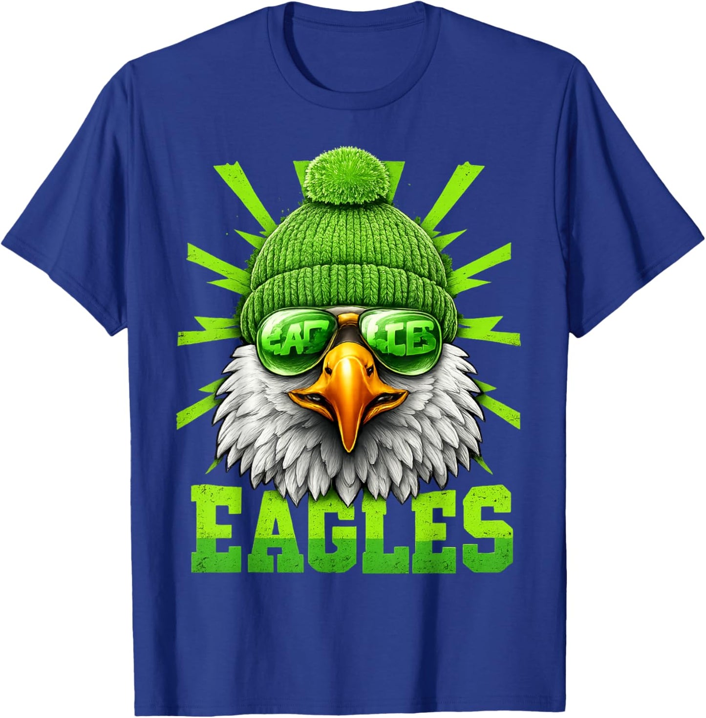 Vintage Cool Face Eagles with Sunglasses Family T-Shirt - T-Shirt | Royal