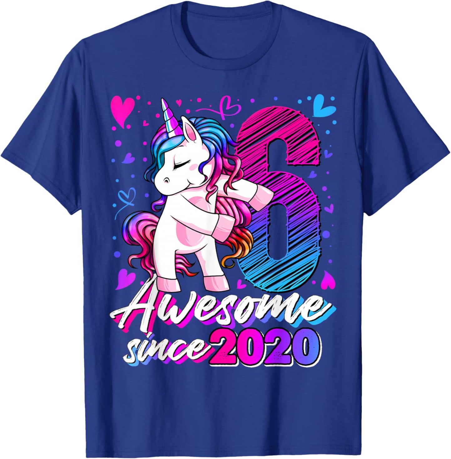 6th Birthday Shirt Girl 6 Year Old Gifts 6 Birthday Girl T-Shirt - T-Shirt | Royal